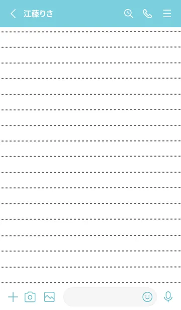 [LINE着せ替え] 点線ノートの着せかえ/ターコイズブルーの画像2