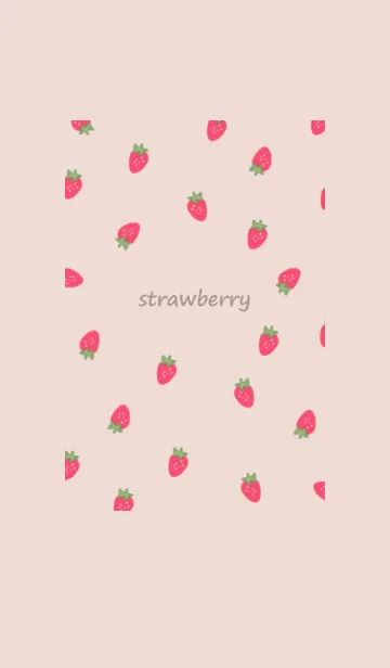 [LINE着せ替え] strawberry_pattern (greige pink)の画像1