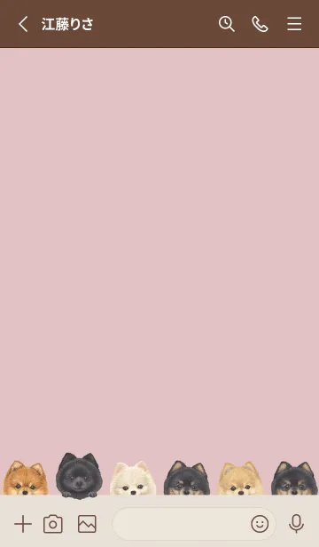 [LINE着せ替え] DOGS - ポメラニアン - ピンクグレーの画像2