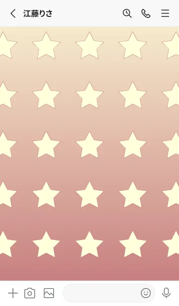 [LINE着せ替え] パステルイエロー☆くすみレッド/TKCJの画像2