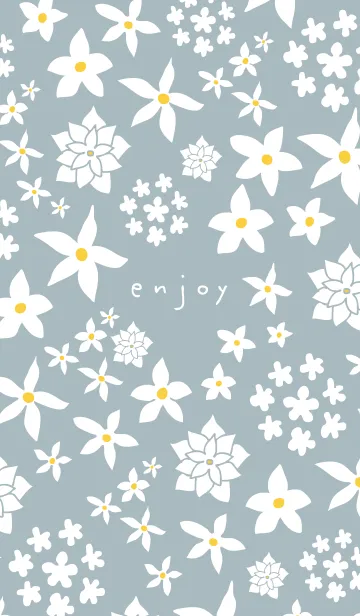 [LINE着せ替え] シンプル 白い花17の画像1