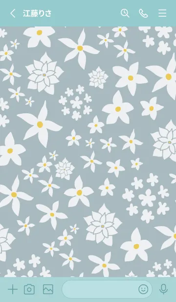 [LINE着せ替え] シンプル 白い花17の画像2