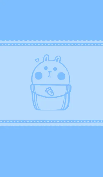 [LINE着せ替え] Pocket cute rabbit J-light blue (bw1)の画像1