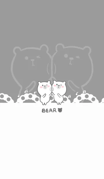 [LINE着せ替え] Dancing Bear-Grey (bw1)の画像1