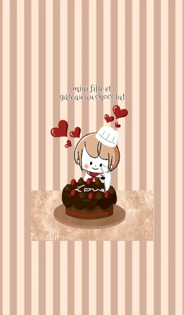 [LINE着せ替え] miniガール＆チョコレートケーキ♡の画像1