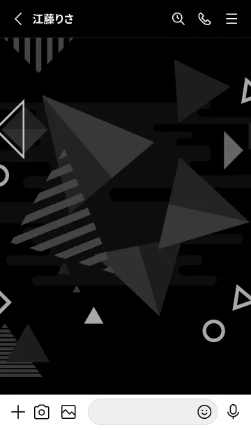 [LINE着せ替え] Modern Geometric Black & Grayの画像2