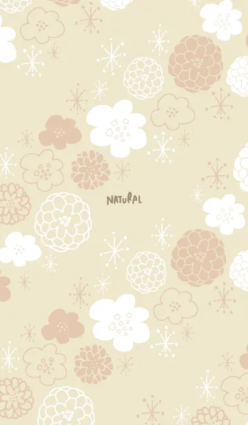 [LINE着せ替え] 白とベージュのお花 キラキラ21の画像1