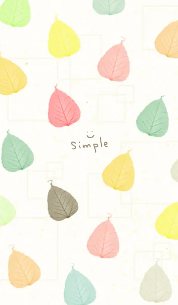 [LINE着せ替え] カラフルな葉っぱ7の画像1