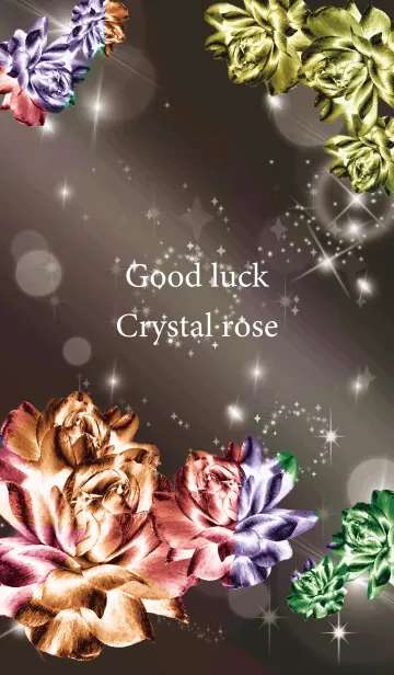 [LINE着せ替え] 黒 : 運気上昇！クリスタルローズの画像1