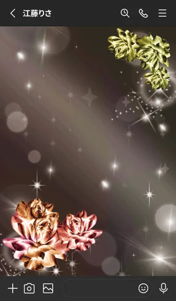 [LINE着せ替え] 黒 : 運気上昇！クリスタルローズの画像2