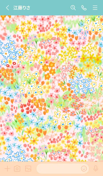 [LINE着せ替え] オトナ可愛い手描きのお花の画像2