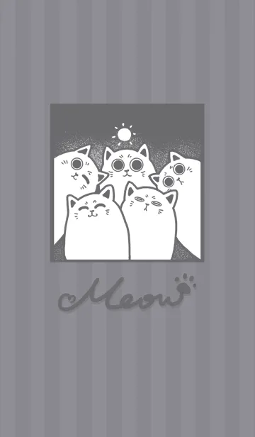 [LINE着せ替え] Meow J-Gray (bw1)の画像1