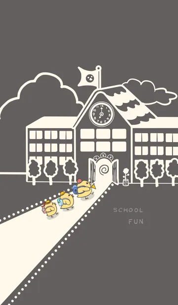 [LINE着せ替え] Yellow Duck School fun-Gray (Be4)の画像1