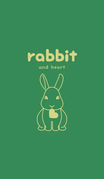 [LINE着せ替え] ウサギとハート (牧草色)の画像1