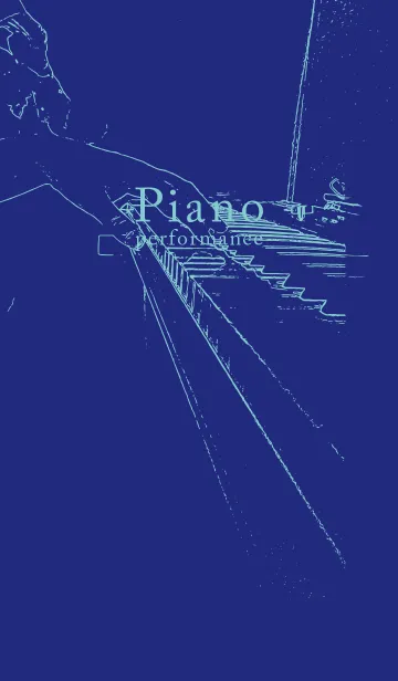 [LINE着せ替え] ピアノ演奏 ディープロイヤルブルーの画像1