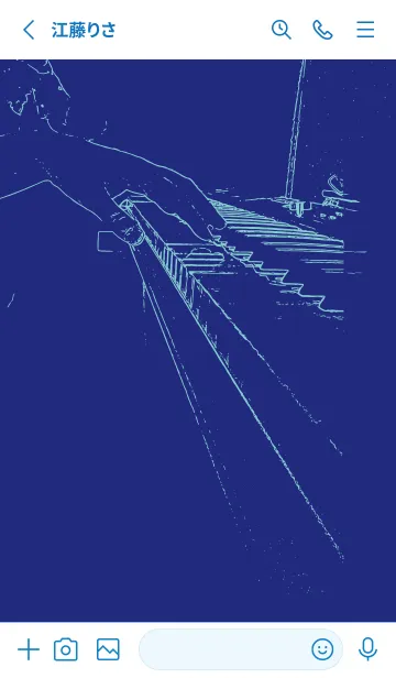 [LINE着せ替え] ピアノ演奏 ディープロイヤルブルーの画像2