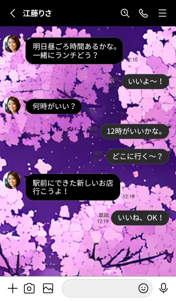 [LINE着せ替え] 月光夜桜#CK25。の画像3