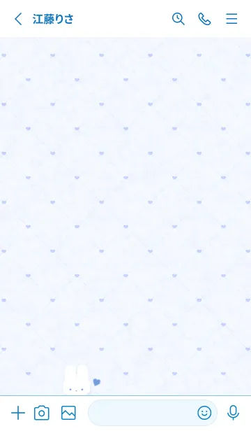 [LINE着せ替え] ふわもこ うさぎ Tile1 - ブルーの画像2