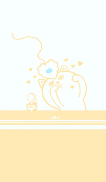 [LINE着せ替え] Mischievous Cat-Pale Yellow Orange (Bl3)の画像1