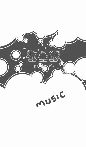 [LINE着せ替え] Twisted Cactus J-Dark Gray (bw1)の画像1