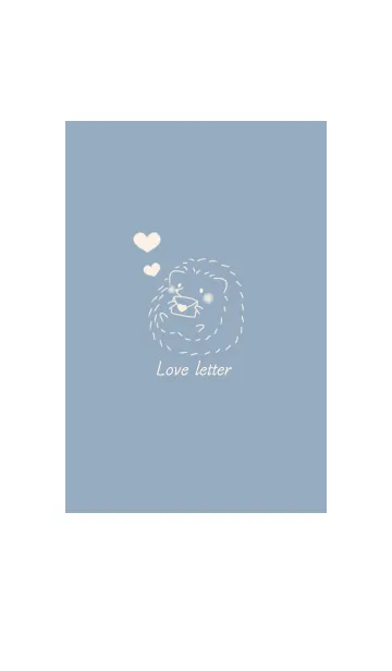 [LINE着せ替え] ハリネズミとラブレター くすみブルーの画像1