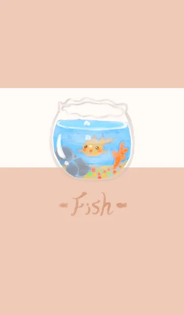 [LINE着せ替え] Small fish tank - beige (Be1)の画像1