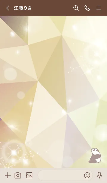 [LINE着せ替え] ベージュ : 運気上昇！クリスタルパンダの画像2