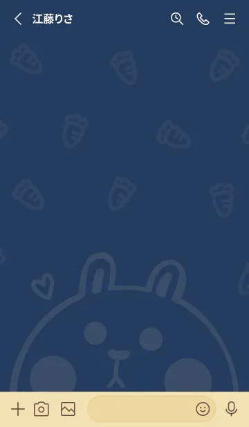 [LINE着せ替え] Bunny and Carrot J-Deep Indigo (Be5)の画像2