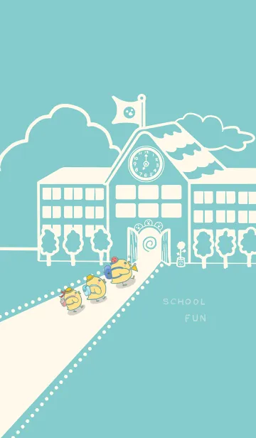 [LINE着せ替え] Yellow Duck School fun-Indigo (Be04)の画像1