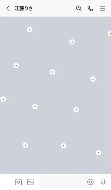 [LINE着せ替え] flower pattern (blue gray)の画像2