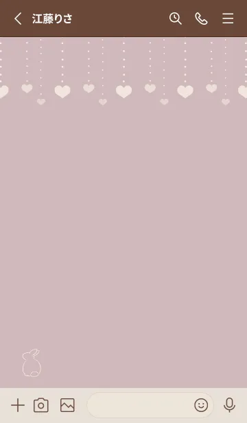 [LINE着せ替え] 兎とハート -くすみピンク-の画像2