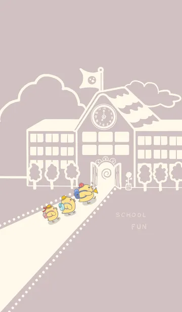 [LINE着せ替え] Yellow Duck School fun-gray red (Be4)の画像1