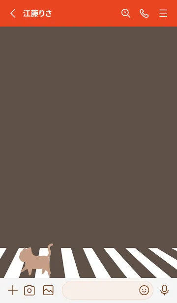 [LINE着せ替え] cat zebra crossing J-dark brown (Re2)の画像2