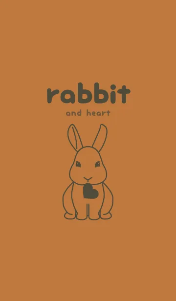 [LINE着せ替え] ウサギとハート (タン)の画像1