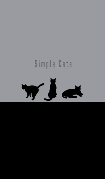 [LINE着せ替え] シンプルな猫:グレーブラックの画像1