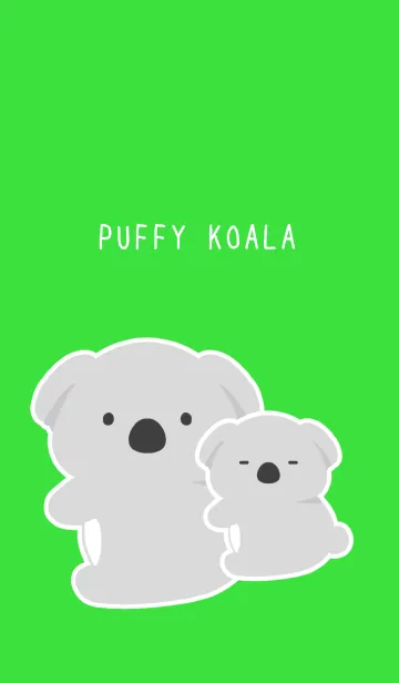 [LINE着せ替え] おんぶコアラ/グリーン/ホワイトの画像1