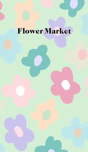 [LINE着せ替え] 北欧風お花のシンプルな着せかえ ミントの画像1