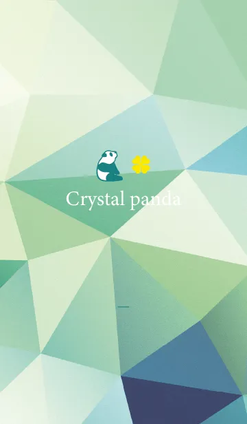 [LINE着せ替え] ミントグリーン 運気上昇！クリスタルパンダの画像1