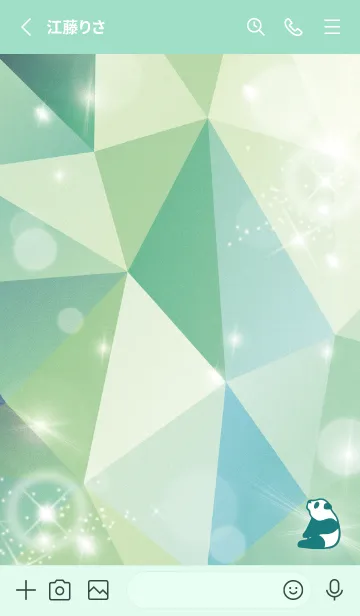 [LINE着せ替え] ミントグリーン 運気上昇！クリスタルパンダの画像2