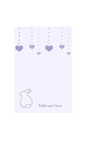 [LINE着せ替え] 兎とハート -パープル-の画像1