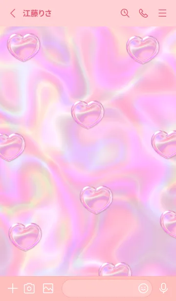 [LINE着せ替え] Cute Cute Little Heart Hologramの画像2