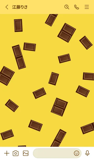 [LINE着せ替え] 黄色背景のミルクチョコレートの着せかえの画像2