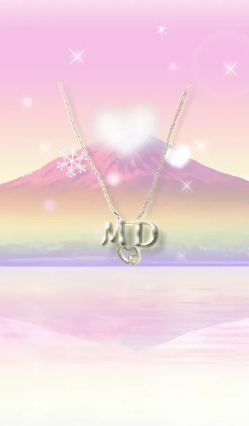 イニシャル27 M&D （ハートの雲と富士山）の着せ替えメイン画像