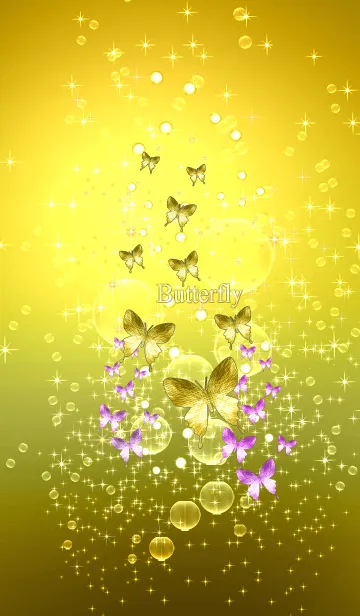 [LINE着せ替え] キラキラ黄金の年♡幸運を呼び込む八蝶*172の画像1