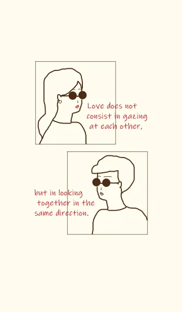 Sunglasses Boy and Girl /beige redの着せ替えメイン画像