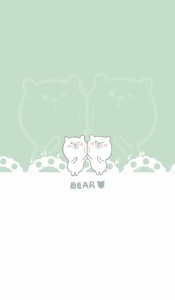 [LINE着せ替え] Dancing bear-gray green (bw01)の画像1