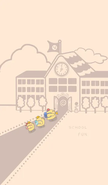 [LINE着せ替え] Yellow Duck School fun-GreyRedOrange(Be4の画像1