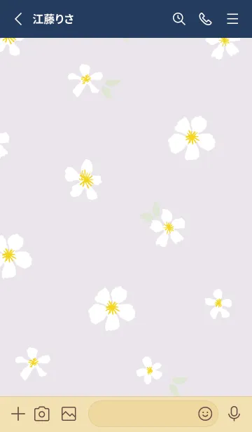 [LINE着せ替え] 白い花 大人カラー9の画像2