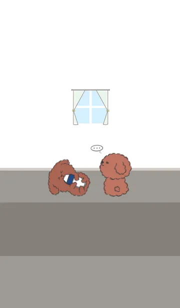 [LINE着せ替え] Naughty Teddy J-Grey Brown (bw1)の画像1