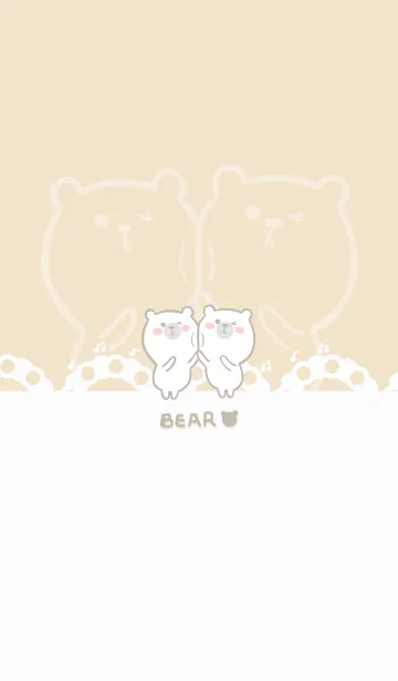 [LINE着せ替え] Dancing bear-light gray orange (bw1)の画像1